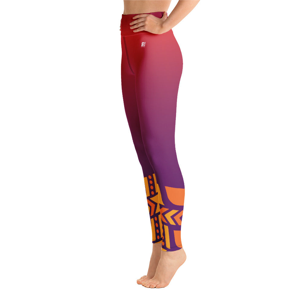 Raised Waist Leggings LL-Purple/Orange)