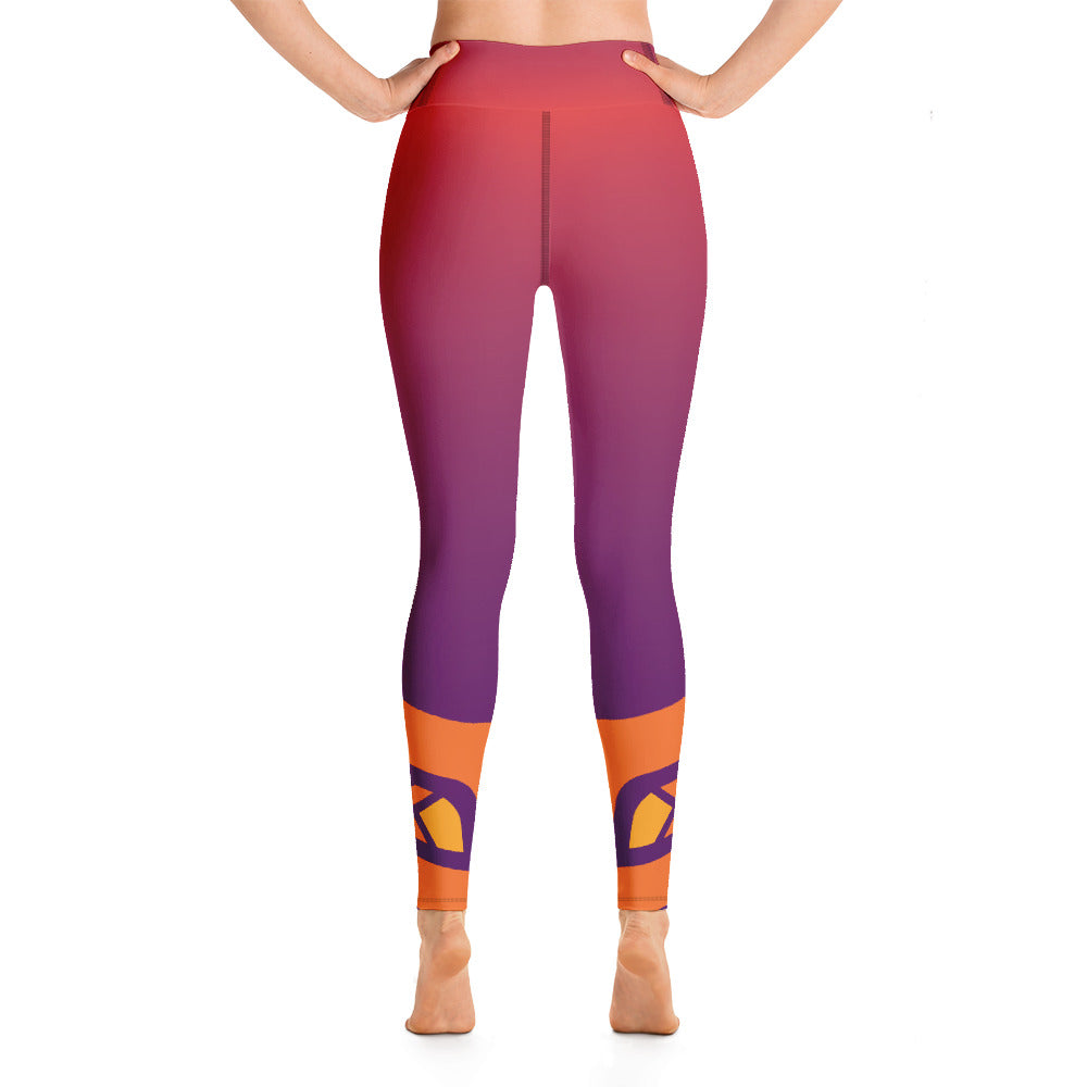 Raised Waist Leggings LL-Purple/Orange)