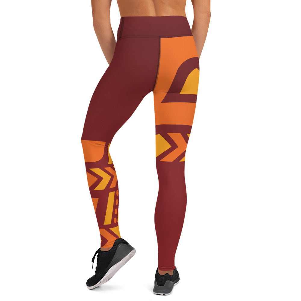 Raised Waist Leggings (ST-Maroon)