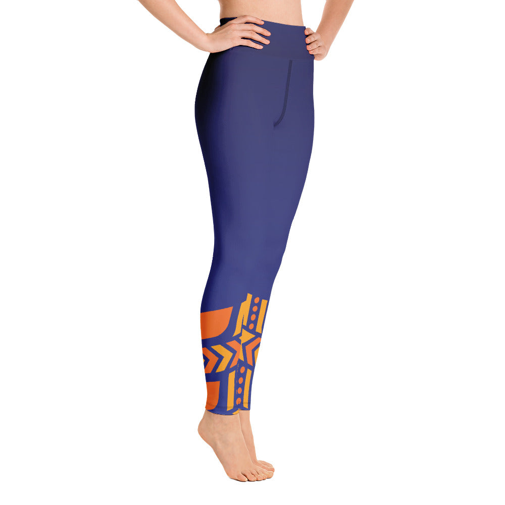 Raised Waist Leggings (LL-Blue)