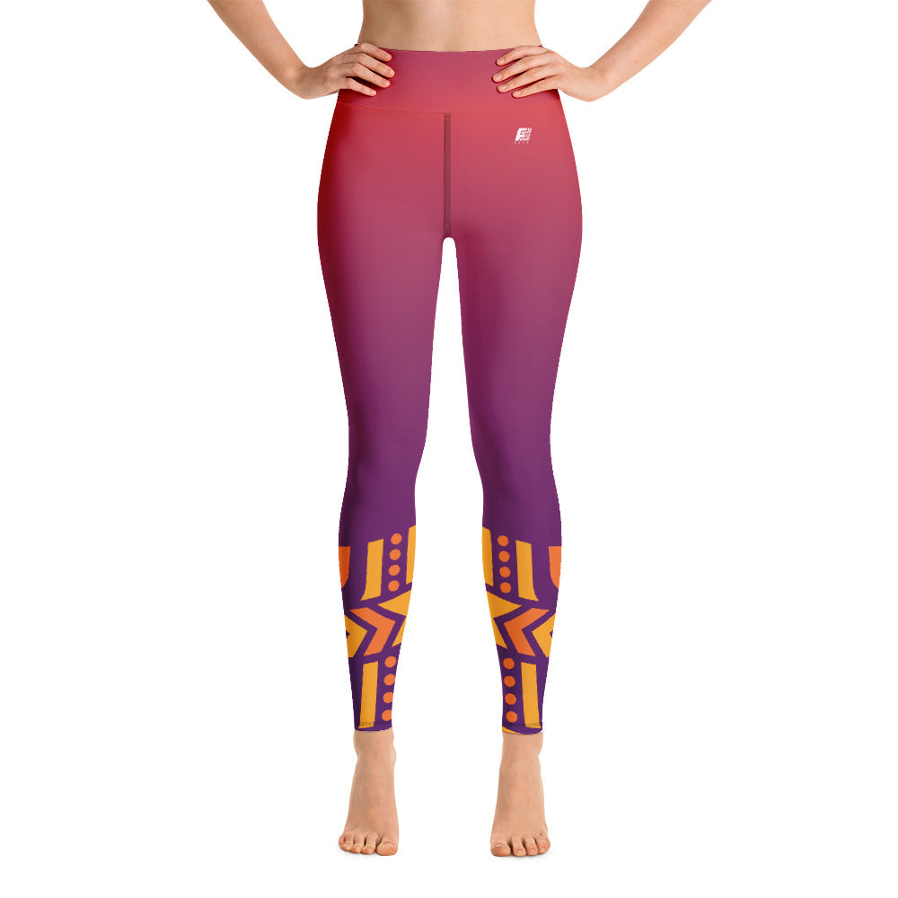Raised Waist Leggings LL-Purple/Orange)