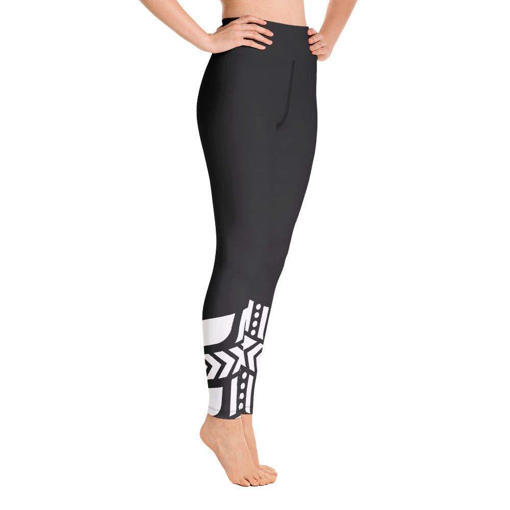 Raised Waist Leggings (LL-Black/White)