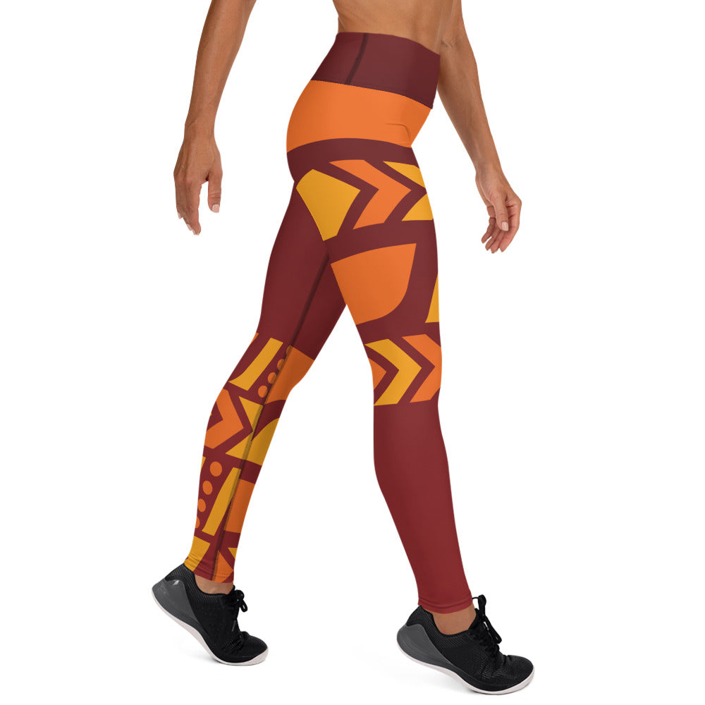 Raised Waist Leggings (ST-Maroon)