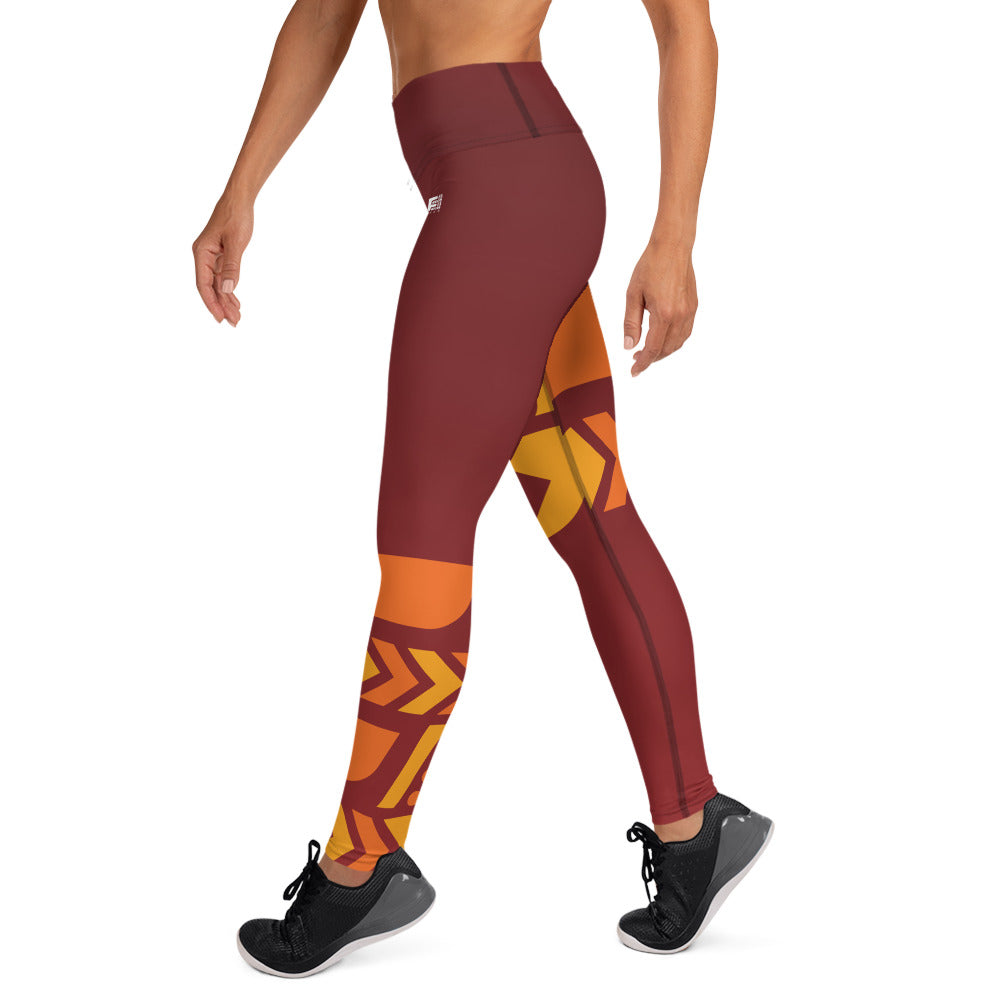 Raised Waist Leggings (ST-Maroon)
