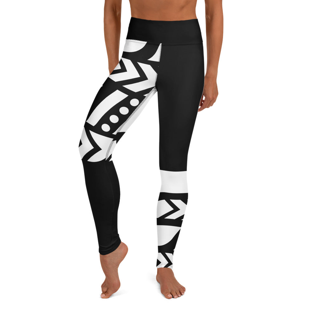 Raised Waist Leggings (ST-Black & White)